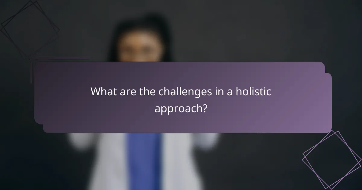 What are the challenges in a holistic approach?