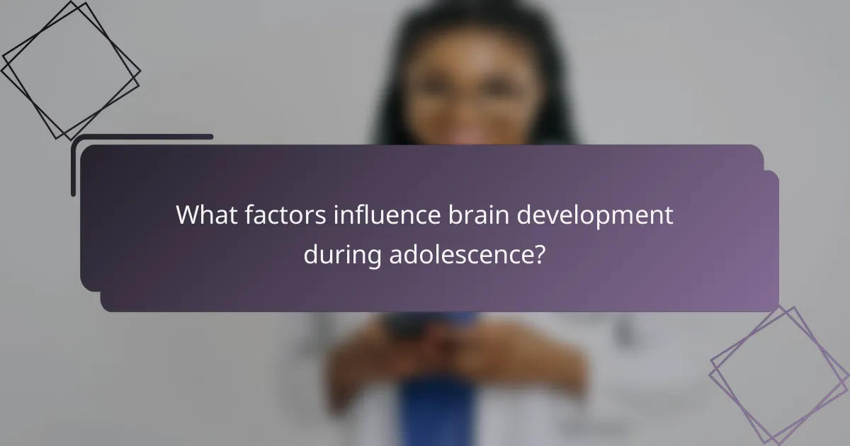 What factors influence brain development during adolescence?